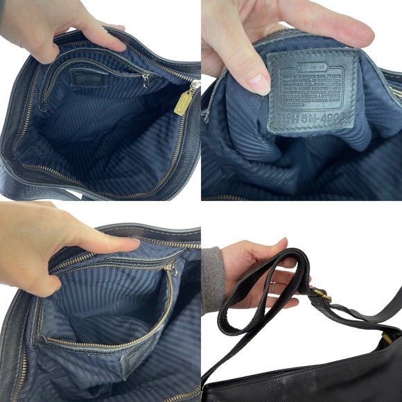 Vintage Coach Sonoma Black Pebbled Leather Bucket Crossbody Shoulder Bag 4906 - Picture 15 of 16